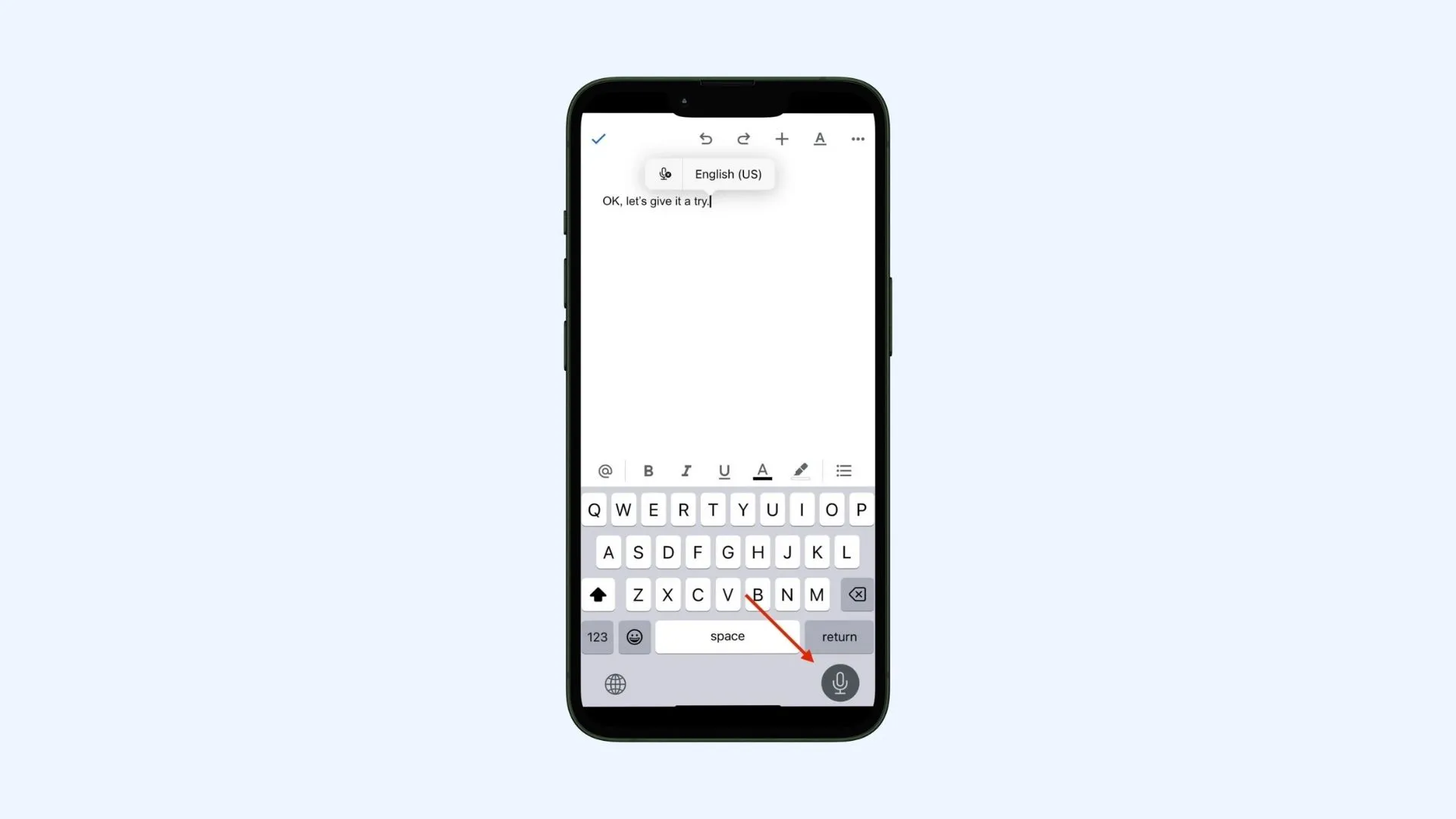 How to use Google Docs voice typing on mobile.